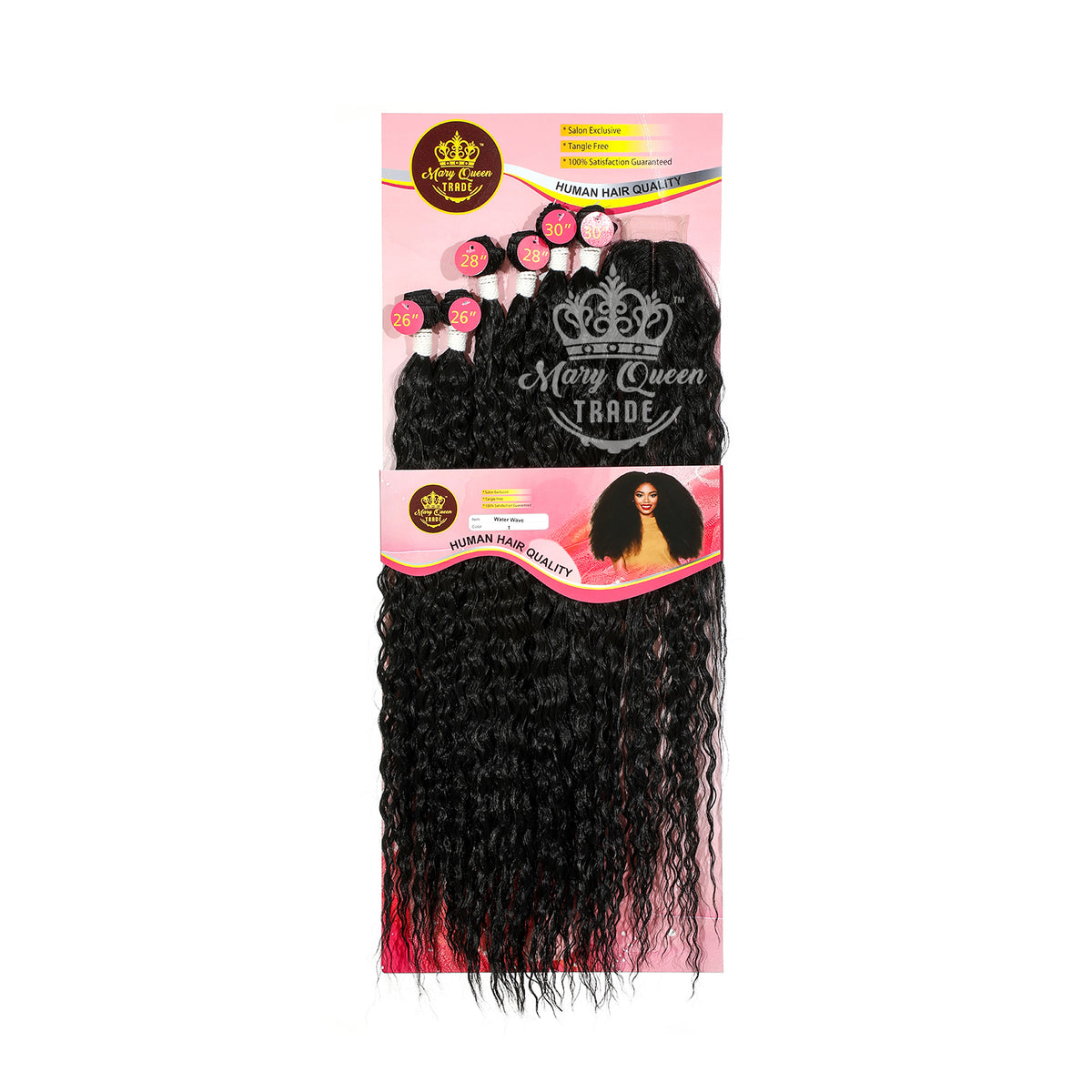 Mary Queen BioProtein™ Water Wave 6-Bundle Set with Closure – 26"–30"