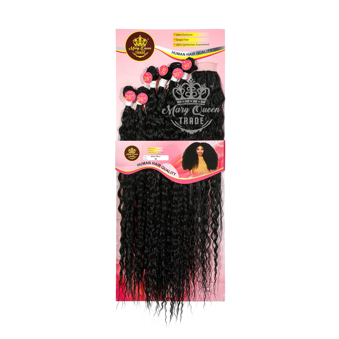 Mary Queen BioProtein™ Water Wave 6-Bundle Set with Closure – 26"–30"