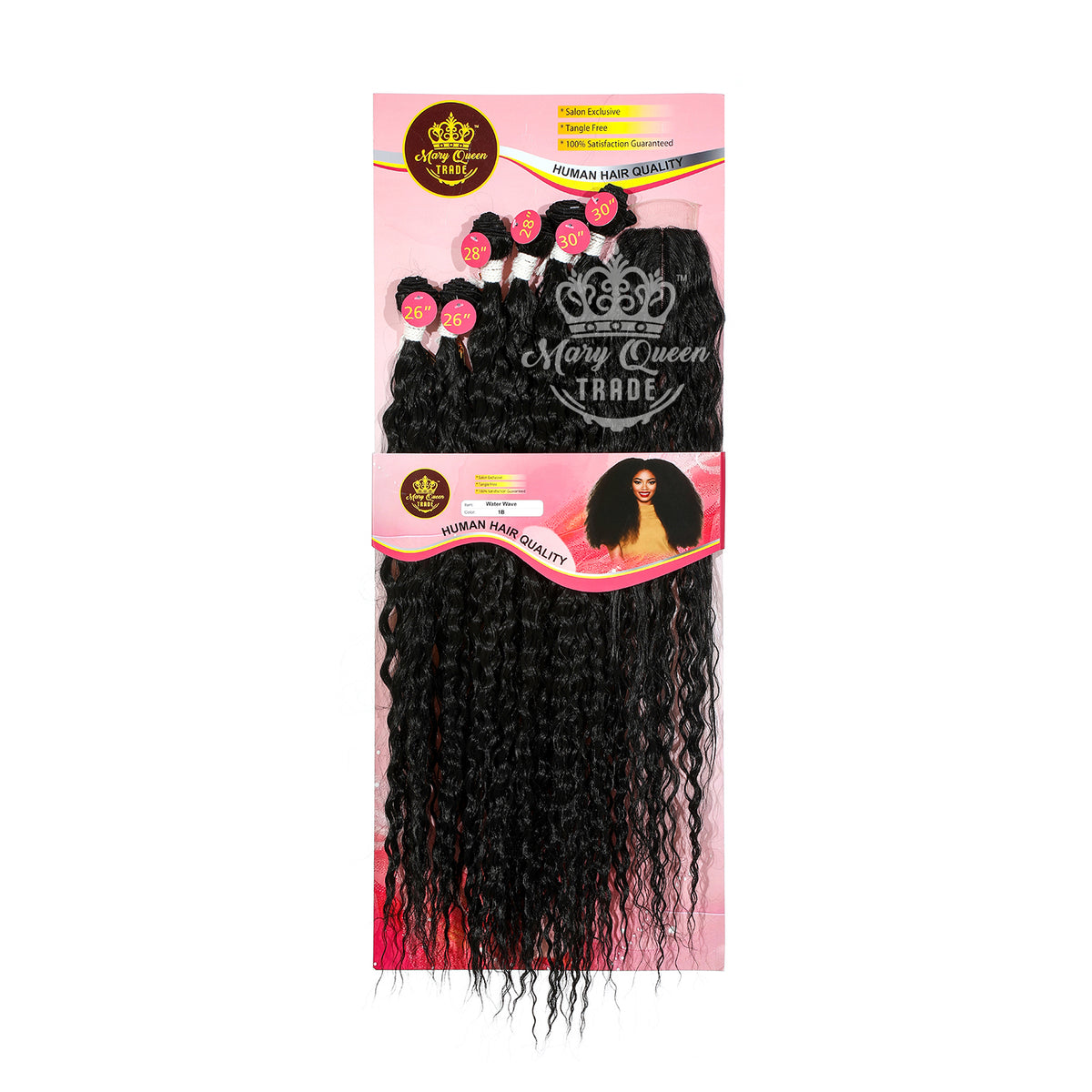 Mary Queen BioProtein™ Water Wave 6-Bundle Set with Closure – 26"–30"