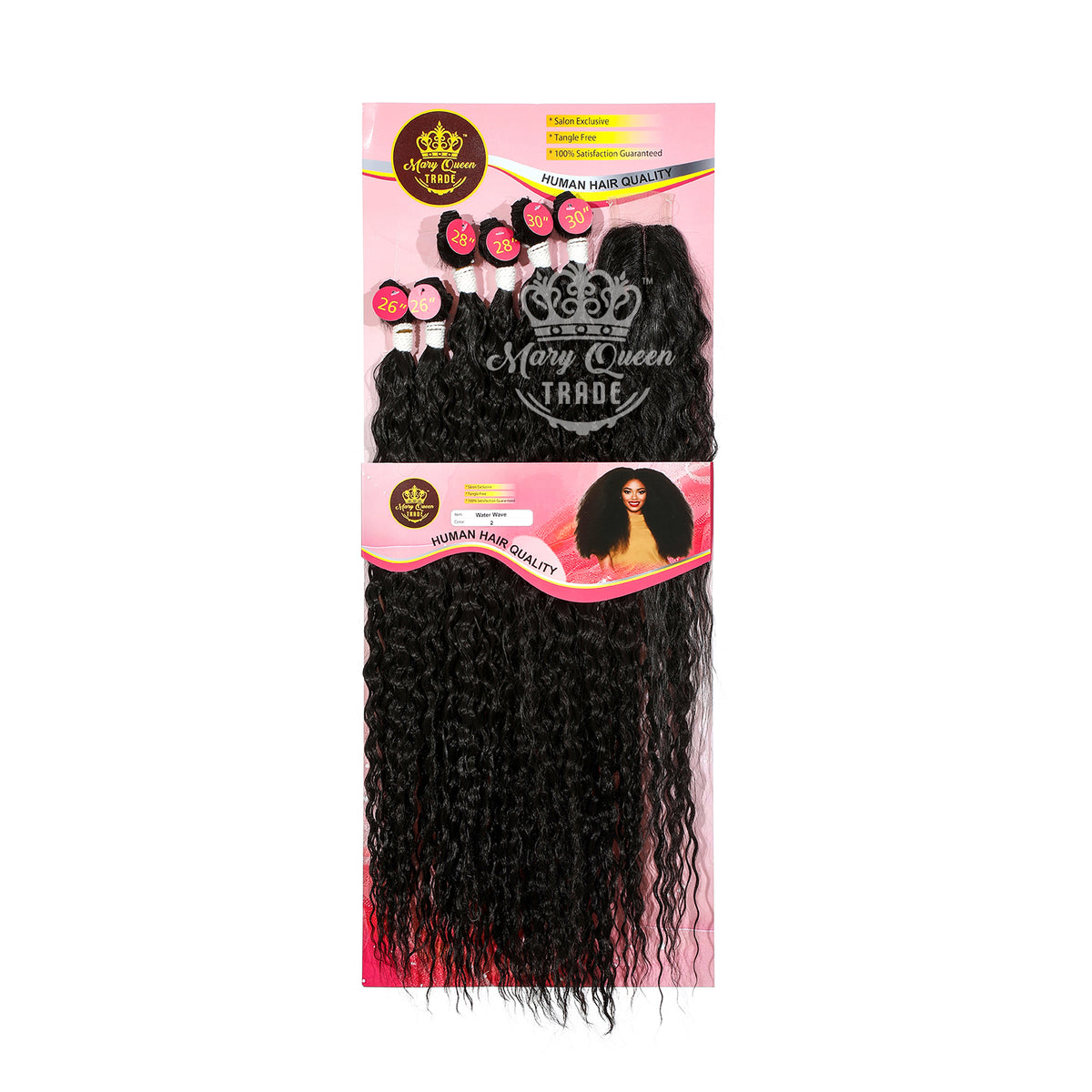 Mary Queen BioProtein™ Water Wave 6-Bundle Set with Closure – 26"–30"
