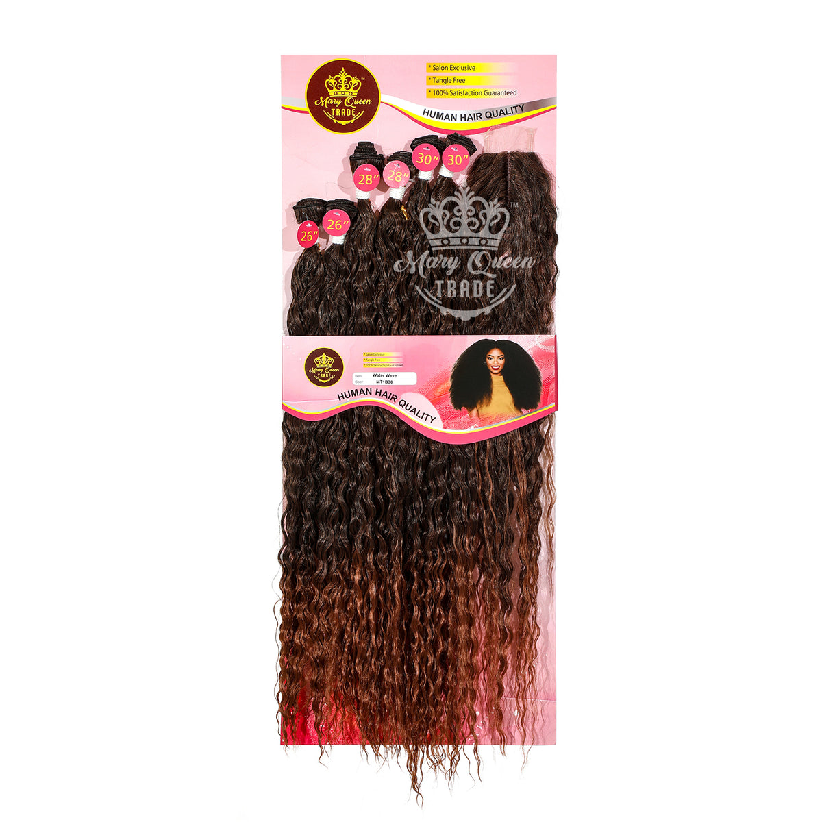Mary Queen BioProtein™ Water Wave 6-Bundle Set with Closure – 26"–30"