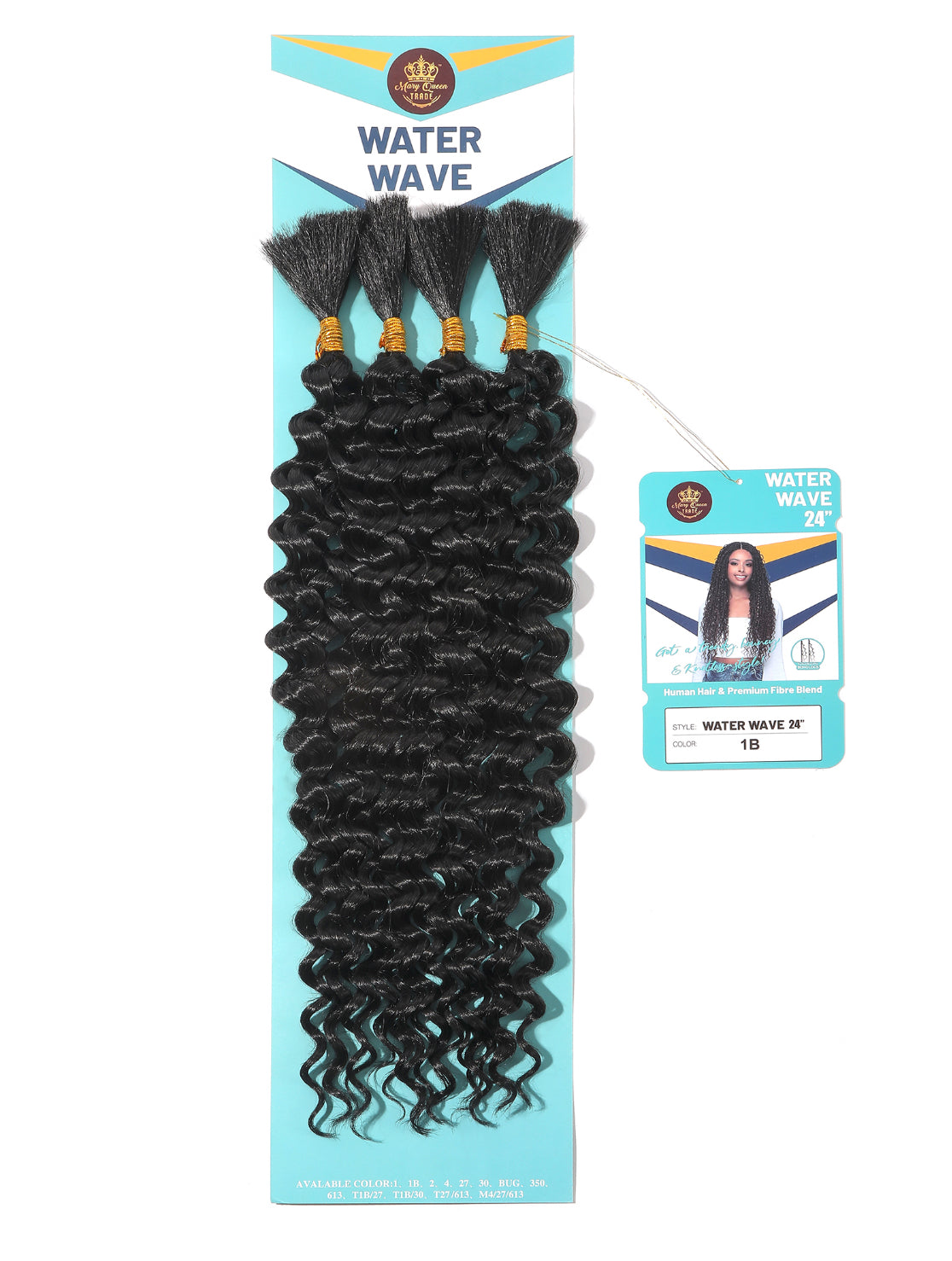 Mélange de cheveux humains ondulés de style bohème, 61 cm (24 pouces)