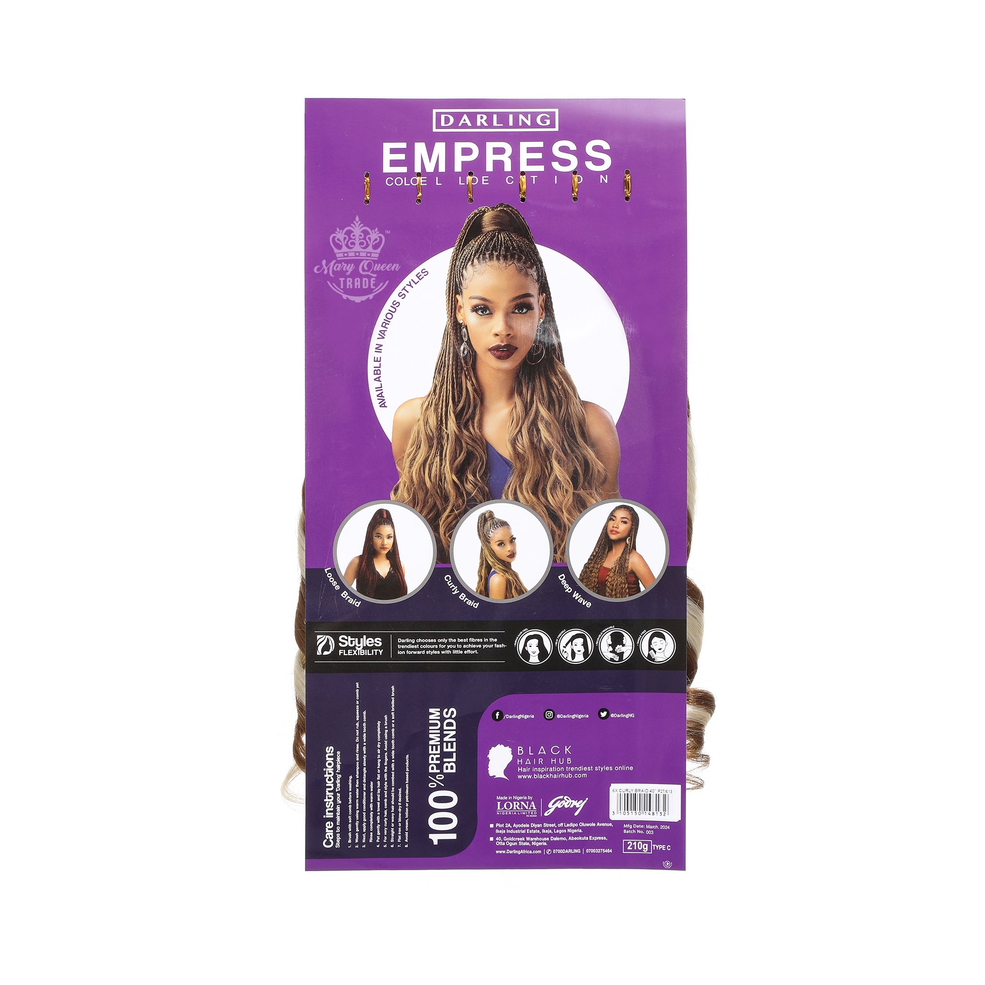 Tresses bouclées à la française - Tresses bouclées 40"