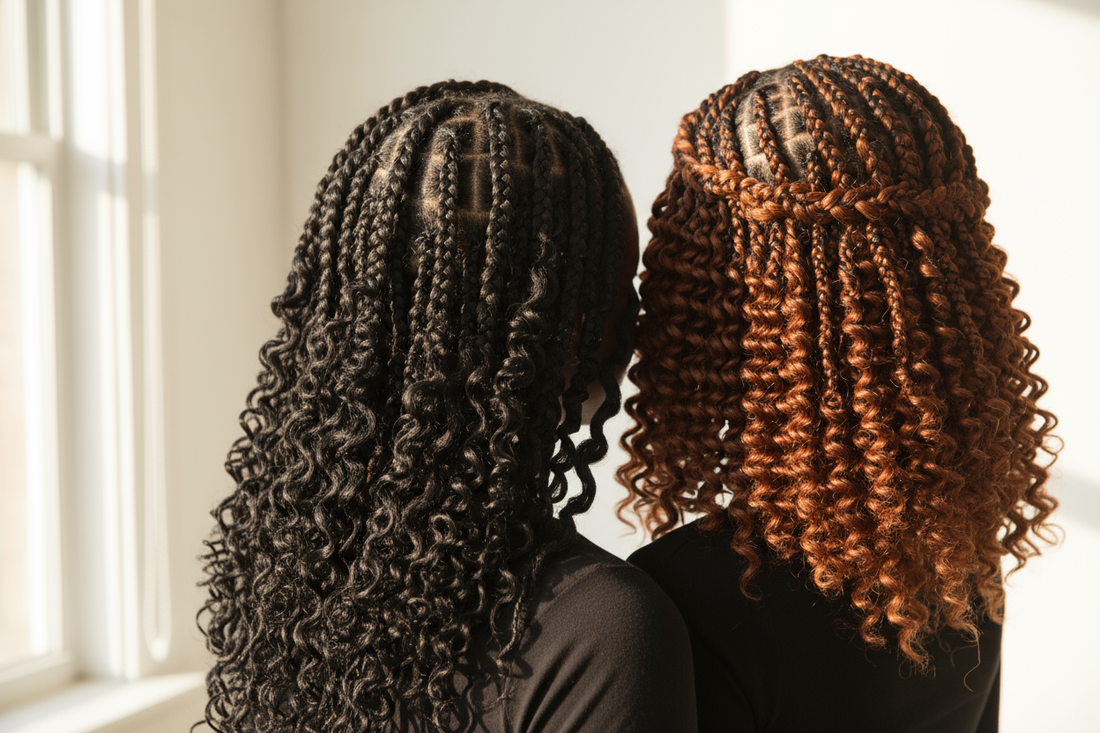 Packaged hair extensions with 'Mary Queen' branding on a white background