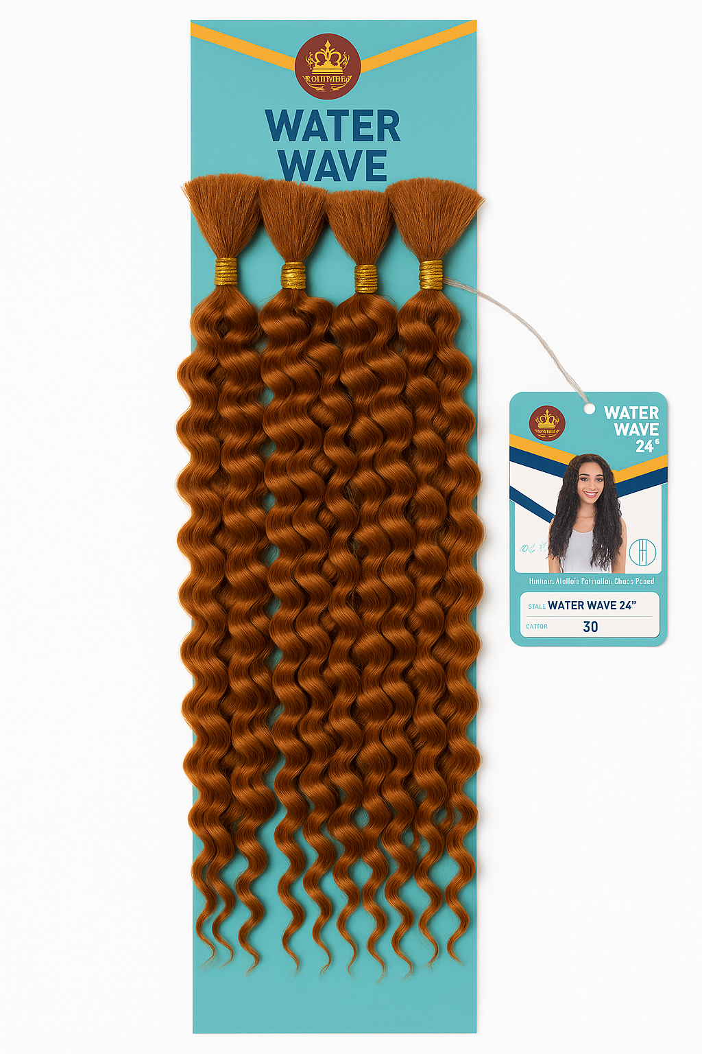 Mélange de cheveux humains ondulés de style bohème, 61 cm (24 pouces)