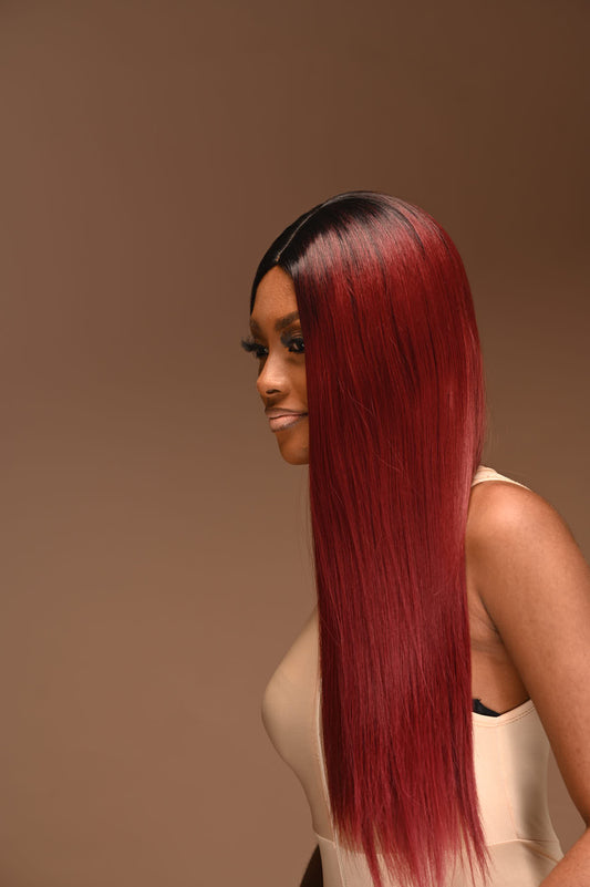 Wine Straight Wig